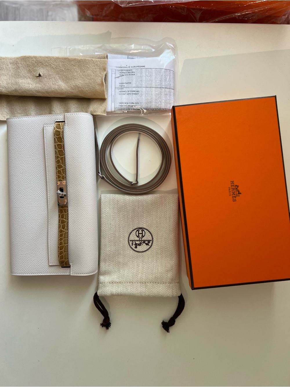 Hermes Kelly to go touch Gris pale/beige